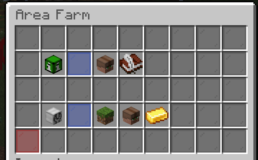 This is the area menu. Click on the items to perform actions.